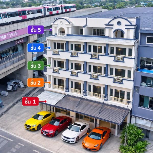 น้ำไม่ท่วม MRT รามอินทรา กม.9 789 ม. อาคารพาณิชย์ 3 คูหา 5 ชั้นพร้อมดาดฟ้า 10นอน 10น้ำ ใกล้ MRT คู้บอน 789 ม. แฟชั่นไอส์ 1