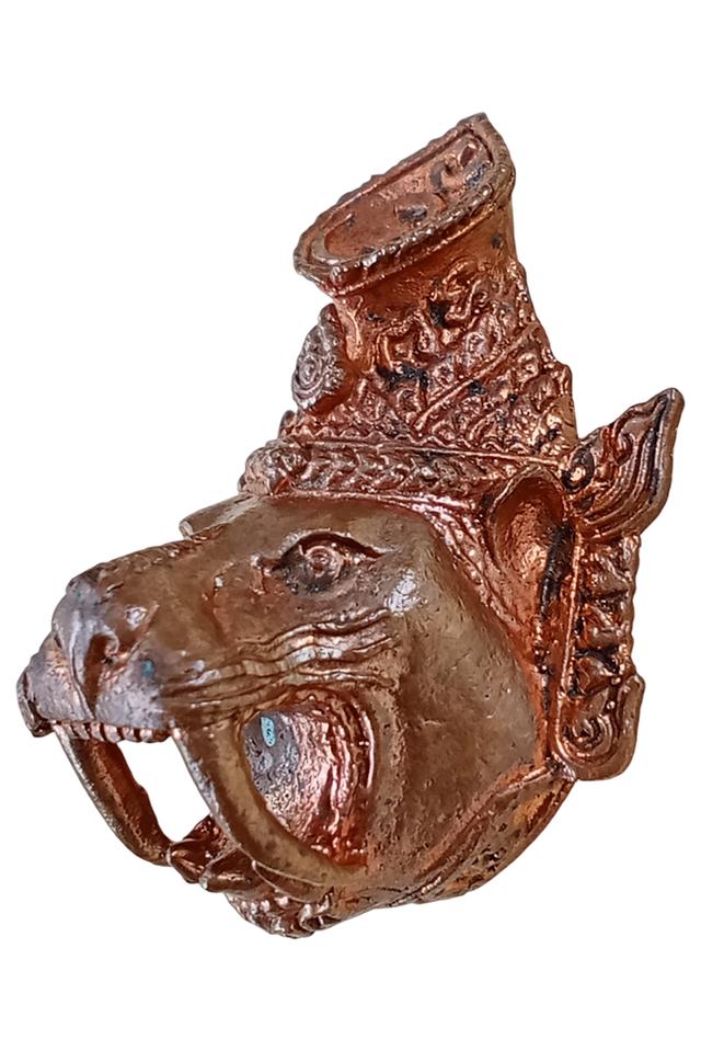 เศียรฤาษีปู่เสือรุ่นแรกหลวงปู่แสนวัดบ้านหนองจิกศรีสะเกษเนื้อทองแดงฝังพลอยตระกรุดพร้อมกล่องเดิม