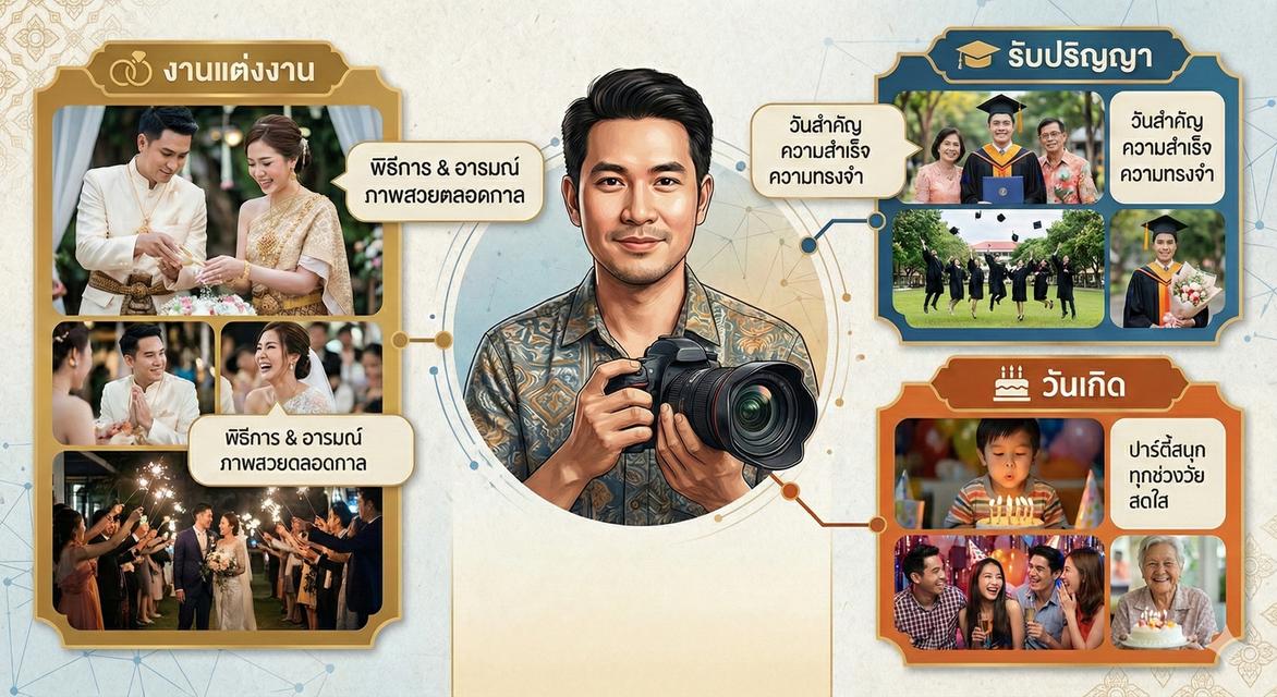 รับถ่ายภาพรับปริญญางานวันเกิดและงานแต่งงาน