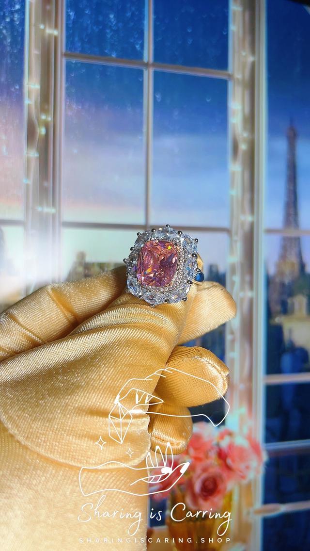 💎 Rare Pink CZ Diamond ✅ Old money style ✅ แหวนเพชร CZ หายาก สไตล์ผู้ดีเก่า ✅ ราคาเต็ม 12,900.- เหลือ 6,450.- 2