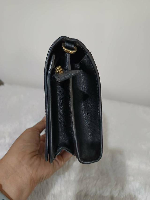 กระเป๋า Used Tory หนังซาฟิโนสีดำ สายครอสถอดได้ ปรับได้ ใส่มือถือได้ สวย 9x3x6 นิ้ว รูปที่ 7