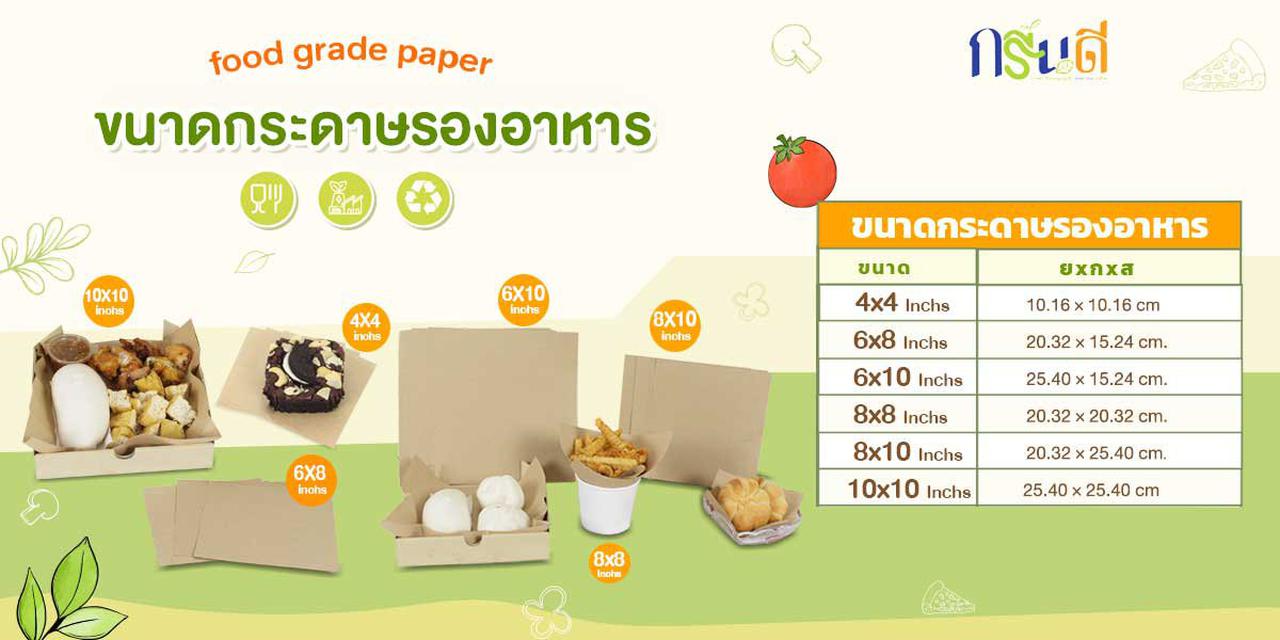 ขนาดกระดาษรองอาหาร มีขนาดและใช้กับอาหารประเภทอะไรบ้าง ? 1