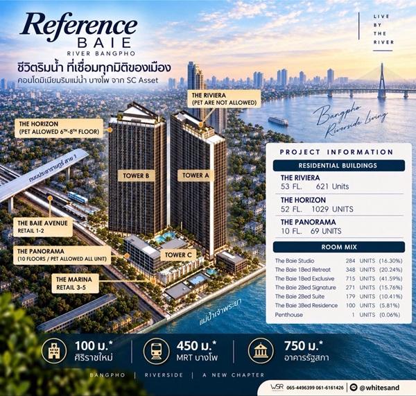 Reference BAIE River Bangpho คอนโดวิวเจ้าพระยา Fully Furnished ใกล้ MRT, รพ โทร 0616161426 2
