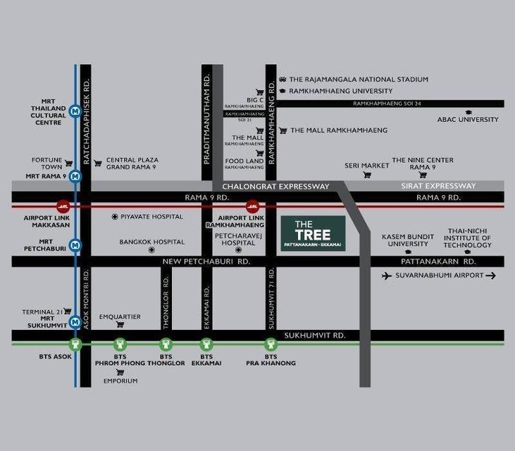 ขายคอนโด The Tree Pattanakarn-Ekkamai ชั้น 6 ตกแต่งพร้อมเข้าอยู่ ทำเลดี ใกล้ ม.รามคำแหง 18
