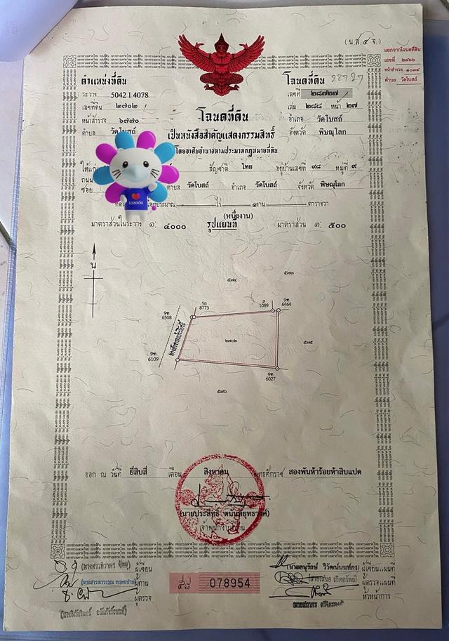 ที่ดินในเขตเทศบาลวัดโบสถ์ อำเภอวัดโบสถ์ จังหวัดพิษณุโลก 1