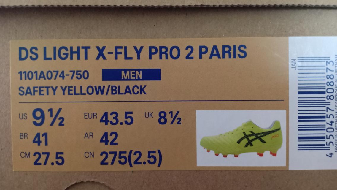 รองเท้าฟุตบอล Asics DS Light X Fly Pro 2 Paris ไซส์ US 9.5 เบอร์ 43.5 สีเหลือง 6