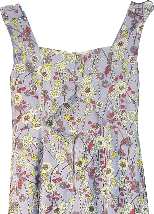 เดรส A-Line ลายดอกไม้สีม่วงพาสเทล Pastel Purple Floral A-Line Dress@SP046 6