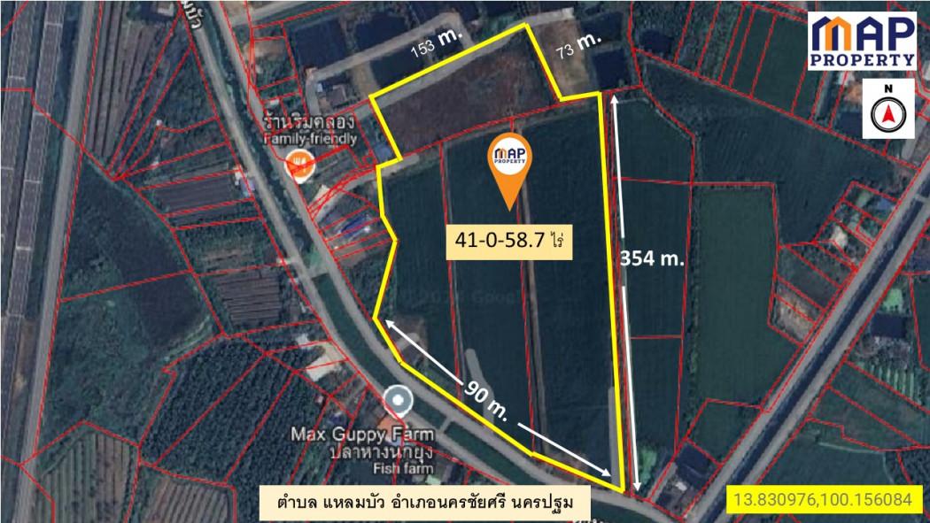 ขายที่ดิน เลียบมอเตอร์เวย์ นครชัยศรี 41-0-58.7 ไร่, นครปฐม 5