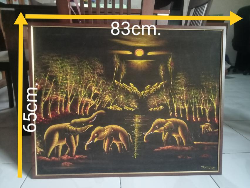 ภาพวาดช้างพร้อมกรอบ 3