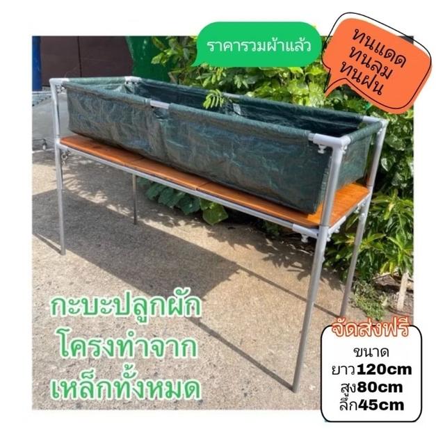 กะบะปลูกผักโครงเหล็กแบบยืน