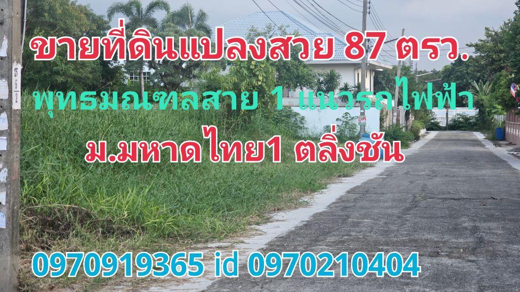 ขาย ที่ดิน แปลงสวยหมู่บ้านมหาดไทย1 87 ตร.วา บางระมาด ตลิ่งชัน กทม... 1