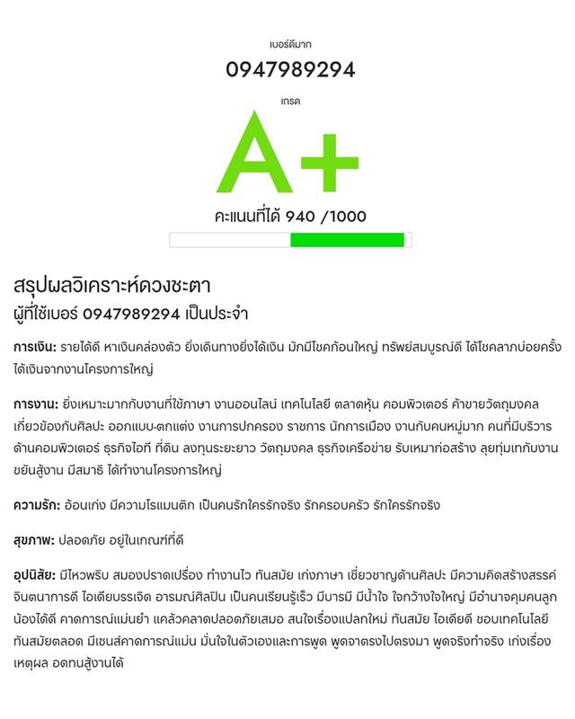 เบอร์มงคล A+ 2