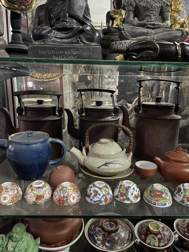 กาน้ำชาญี่ปุ่น กาน้ำชาโบราณ สีน้ำเงินเข้ม กาน้ำชาวินเทจ ไซต์กลาง กาน้ำชาคิวซู Kyusu 6