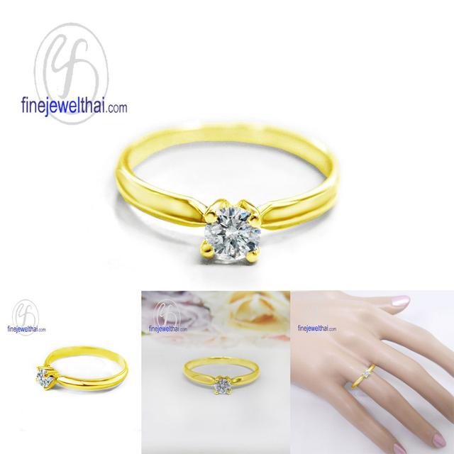 Finejewelthai-แหวนเพชร-แหวนแต่งงาน-แหวนเงินแท้-R1183cz