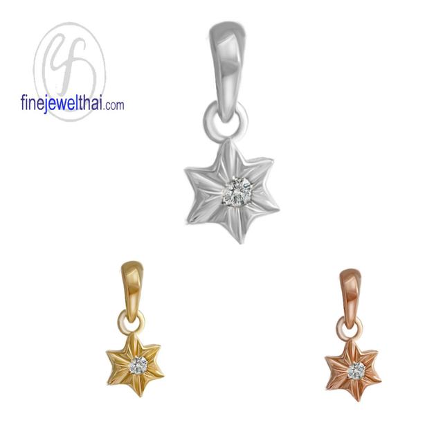 Finejewelthai จี้เพชร จี้สร้อยคอ สไตล์มินิมอล P1156cz00