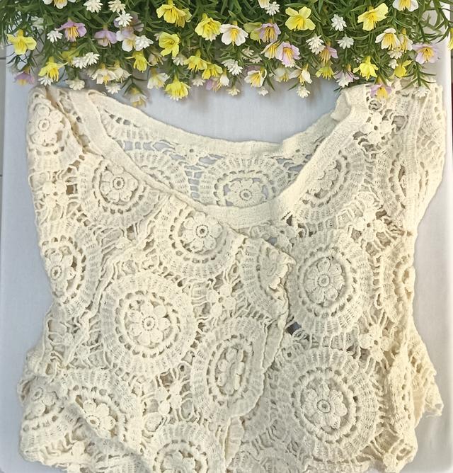 เสื้อถักสีครีม, freesize