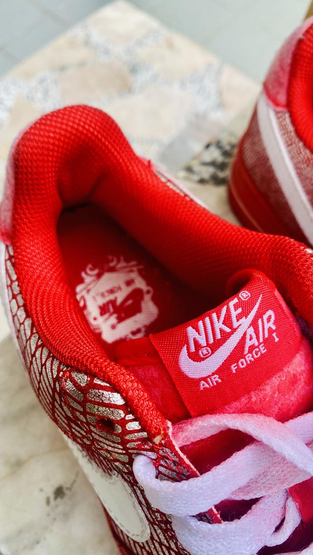 Nike Air Force 1 Low  Snake Lizard 315115-615 ❤️Red Women's Sneakers 2009 Size 7 US 38/24 12