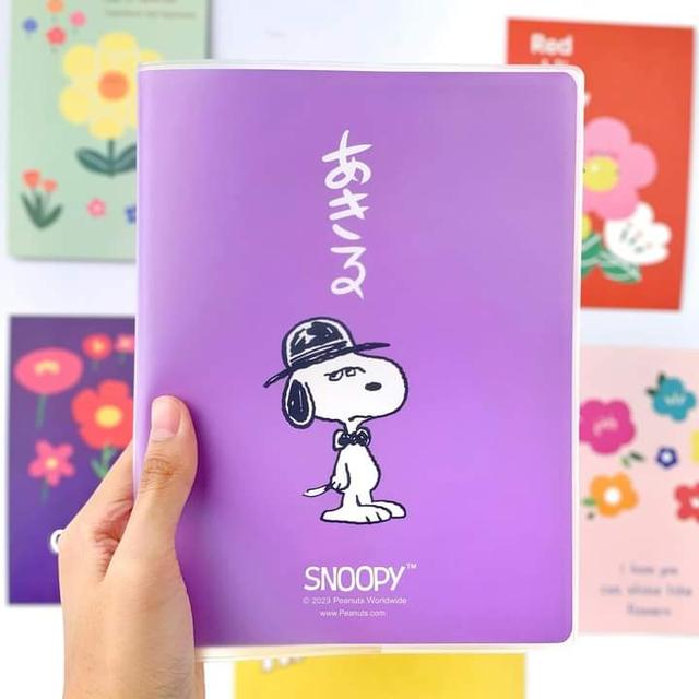 สมุดโน๊ตปก Pvc ขุ่น มีเส้น ขนาด A5 ลาย Snoopy 3