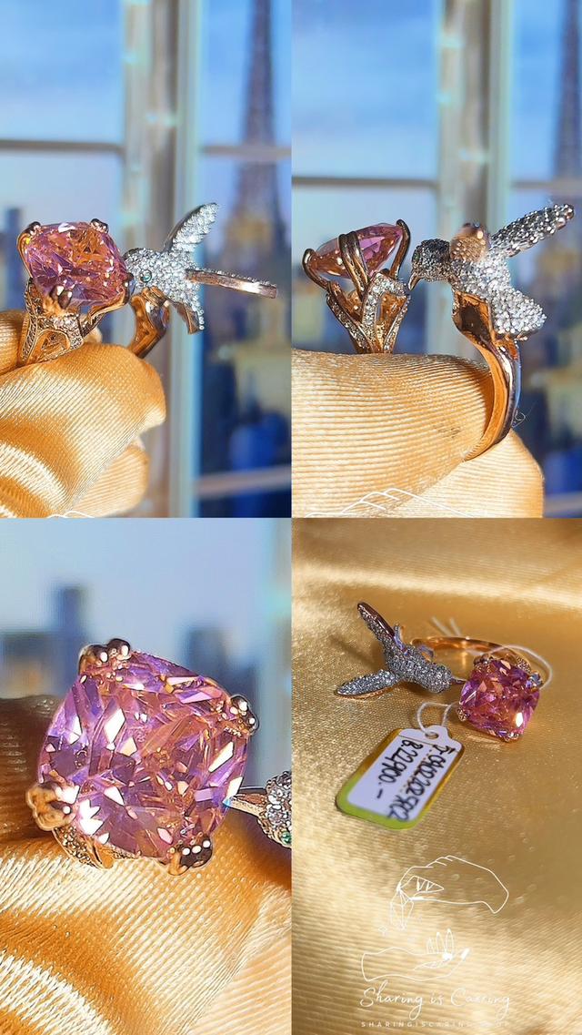 💎 Rare Pink CZ Diamond ✅Old money ✅ แหวนเพชร CZ หายาก สไตล์ผู้ดีเก่า ✅ราคาเต็ม 22,900.-เหลือ11,450.- 5