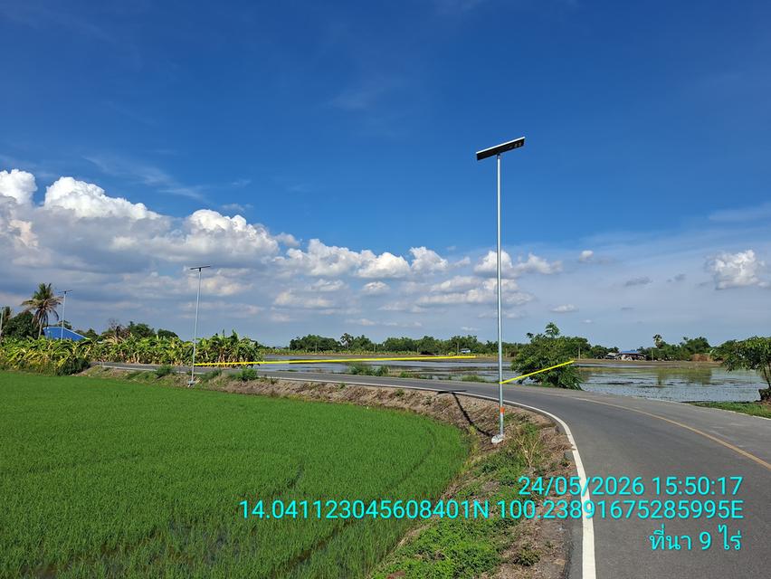ที่นา 9 ไร่เศษ อ.บางเลน จ.นครปฐม ติดคลองบางภาษี มีน้ำทำนาได้ตลอดปี 12