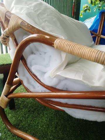 #เปลี่ยนผ้าหุ้มโซฟา #เปลี่ยนเบาะโซฟายุบ #ซ่อมโซฟา #บุผนังผ้า  #ผ้าปลอกโซฟาไม้ -หวาย #Re-Upholstery Wall Panel #Fabric Wall Panel #Cushions Cushions  # รูปที่ 4