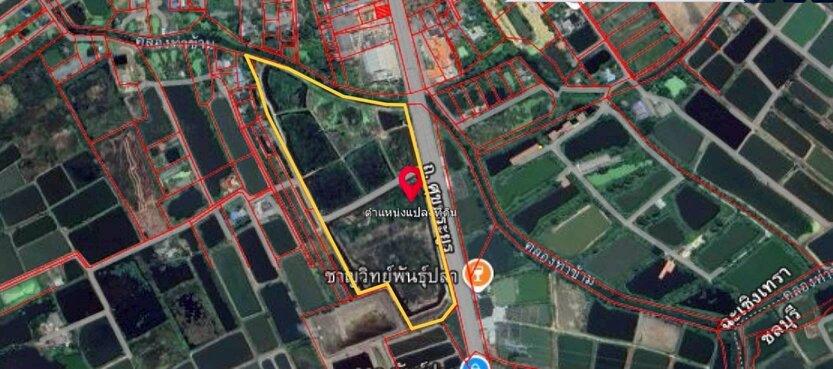 ขายที่ดินเปล่า เนื้อที่ 55-3-36 ไร่ ถนนศุขประยูร ตำบลหนองตีนนก อำเภอบ้านโพธิ์ จังหวัดฉะเชิงเทรา 15