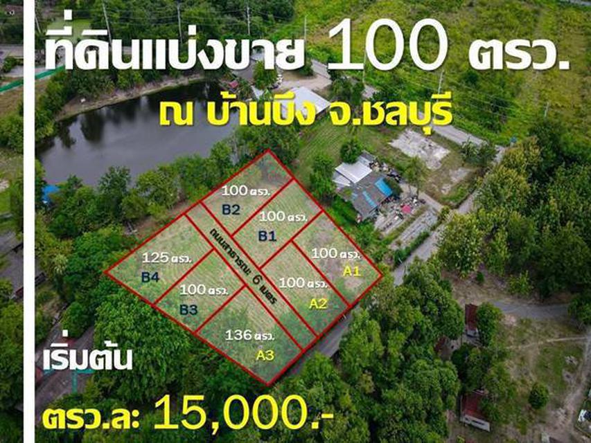 ที่ดินแบ่งขาย บ้านบึง จ.ชลบุรี 100 ตรว. ทำเลนี้เหมาะสร้างบ้านพักอาศัย ทำเลแบบนี้หายากมาก โทร 0863212581 2