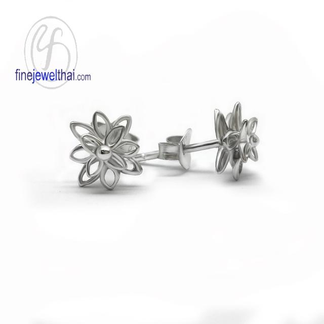 ต่างหูรูปดอกไม้-ต่างหูเงินแท้925-ออกแบบพิเศษ-Finejewelthai-E107500 รูปที่ 2