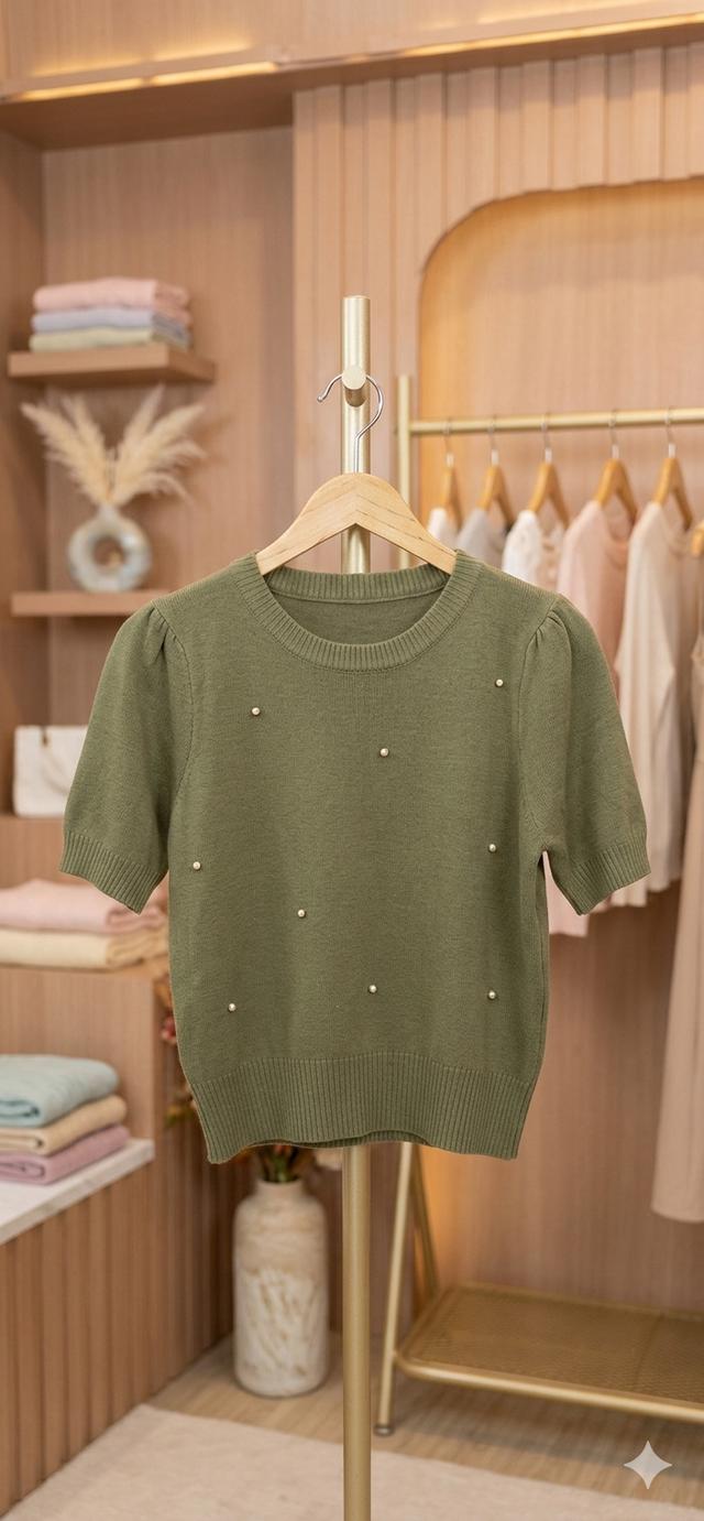 เสื้อแขนตุ๊กตาไหมพรม