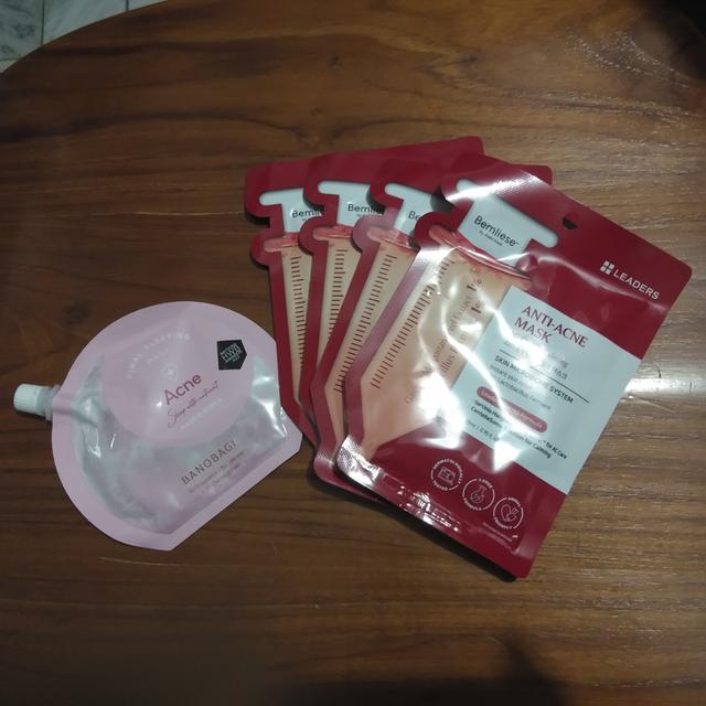 BANOBAGI Final Sleeping Mask Acne 23ml 1 ซอง และ Leaders Anti-Acne Mask 28ml 4 ซอง