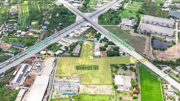 ขายที่ดินผืนใหญ่ 20 ไร่ 311 ตร.ว. ติด อบต.หอมเกร็ด ใกล้จุดตัดบรมราชชนนี-พุทธมณฑลสาย 7 ติดถนน 3 ด้าน 1