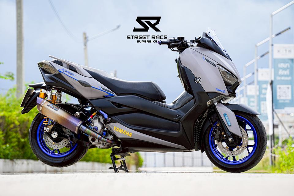 2021 Yamaha xmax 2021 เทาล้อน้ำเงิน โช๊ค ohlins + ท่อ atom titanium ของแต่งเบิกใหม่ทั้งคัน 6