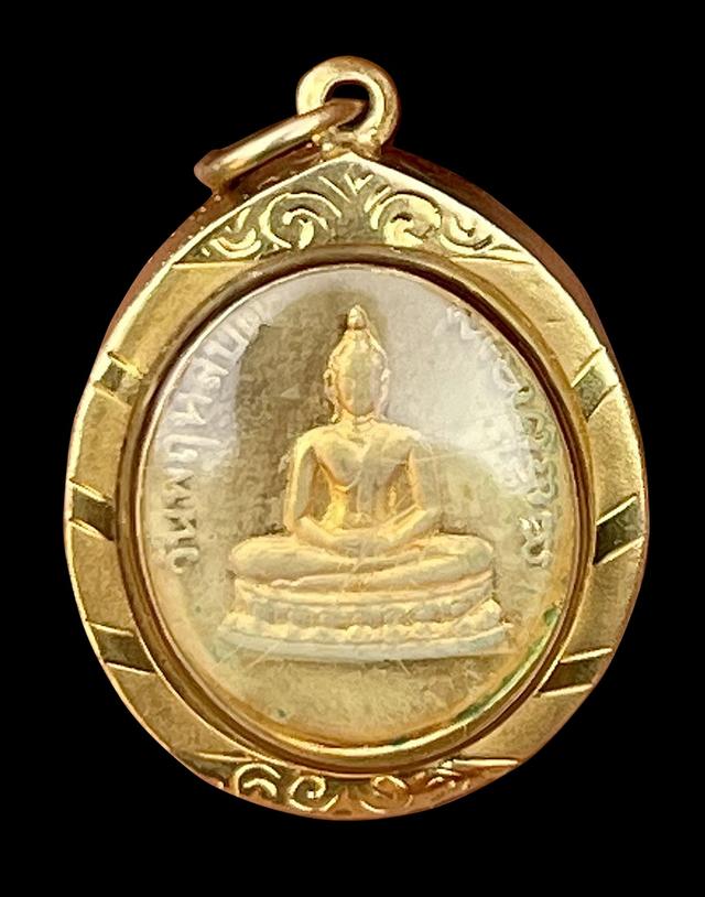 พระประจำวันพฤหัสบดี ปางสมาธิ หลัง12นักษัตร เนื้อทองคำ กรอบทอง 3