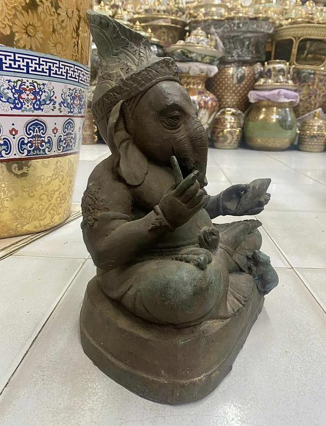 พระพิฆเนศโบราณ ขนาด9นิ้ว ทองเหลือง องค์พระพิฆเนศ 3