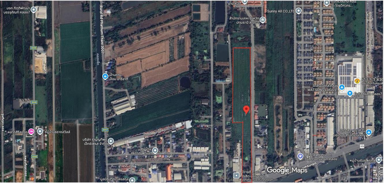 ที่ดินติดถนนใหญ่ รังสิต-นครนายก ธัญบุรี คลอง7 2