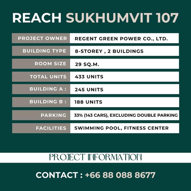 🌿 Your Affordable Urban Escape Awaits Welcome to Reach Sukhumvit 107 – just 1.4 km from BTS Bearing 6