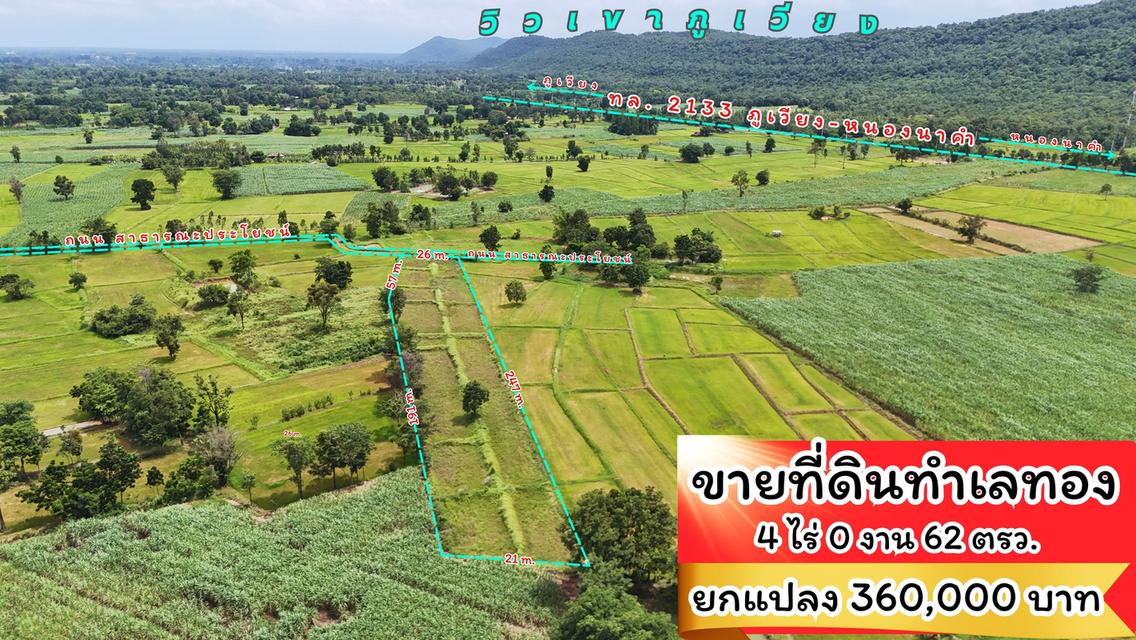 ขายที่นาสวยๆ วิวภูเขา ใกล้ตัวอำเภอภูเวียงจ.ขอนแก่นใกล้ทางกลวง4เลนห่างตัวเมืองไม่ใกล เหมาะกับบ้านสวน มีทางเข้า/ออ ทางสาธารณะราคาหลักหมื่น 1