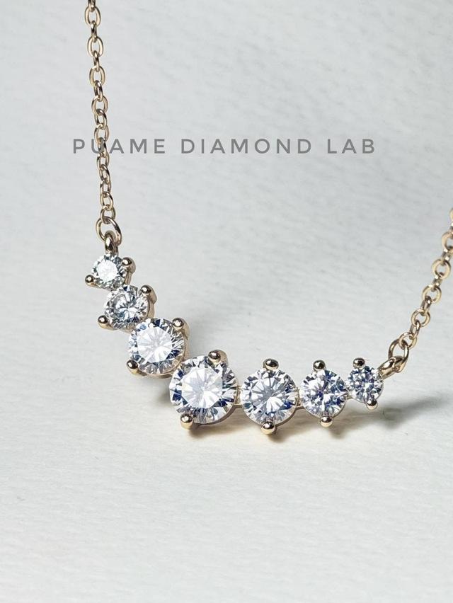 สร้อยเพชรเรียบหรู เพชรงามๆพร้อมตัวห้อยจี้ เพชรแท้ ขนาดกำลังดีใส่ได้ทุกวันมีใบรับประกันสินค้าที่ปุอามี่ Diamond Lap Rama2 (095-8894732) รูปที่ 4