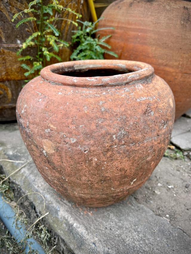 โอ่งแดงใบเล็ก โอ่งอยุธยา โอ่งโบราณ ขนาด9นิ้ว โอ่งดินเผา