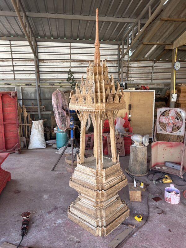 บุษบกไม้สักแกะสลัก จำหน่ายและสั่งทำตามขนาด รูปที่ 7