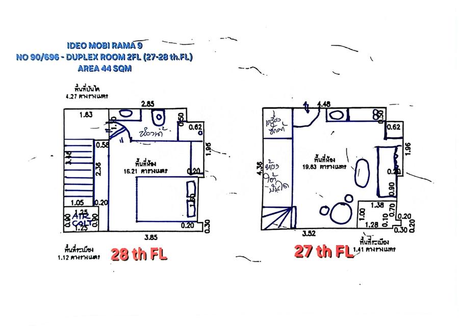 ขาย CONDO DUPLEX @ IDEO MOBI RAMA9 ติดรถไฟฟ้าMRTพระราม9-20เมตร Tourist-Night Market-Business Center 17