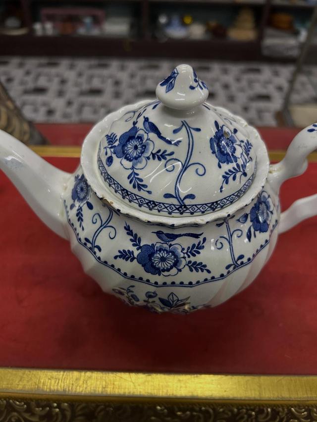 กาน้ำชาเซรามิกเก่า ลายคราม made in England  7