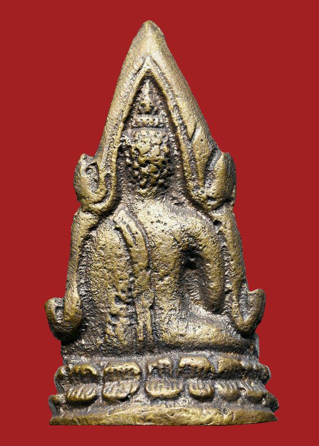 พระพุทธชินราชอินโดจีน ปี 2485 พิมพ์ต้อใหญ่บัวขีด เนื้อโลหะ ตอกโค๊ต 14