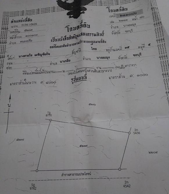 ขายที่ดิน 3 โฉนดแปลงติดกัน อ.บางละมุง เลียบทางรถไฟพัทยา 3
