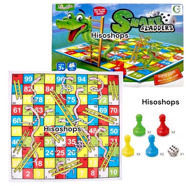 Snake and Ladder บันไดงูแบบพับเก็บได้ ของเล่นเสริมจินตนาการ เล่นได้ 2-4 คน