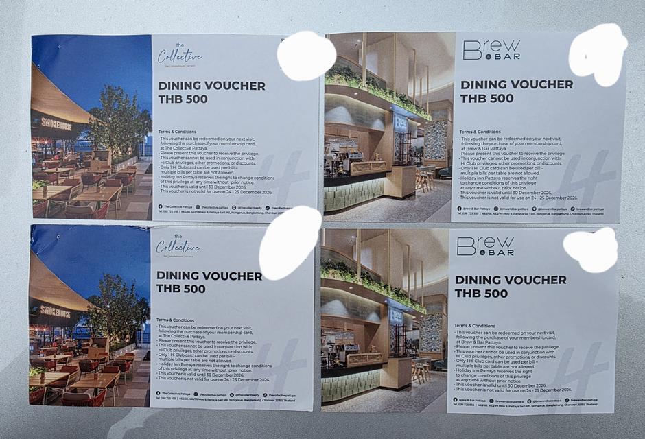 A.คูปอง Vocher ว้อยเชอร์ บัตรร้านอาหารริมทะเล 4 ใบ มูลค่า 2000 ขายเหมาๆ ใช้งานแทนเงินสดได้ถึงสิ้นปี69