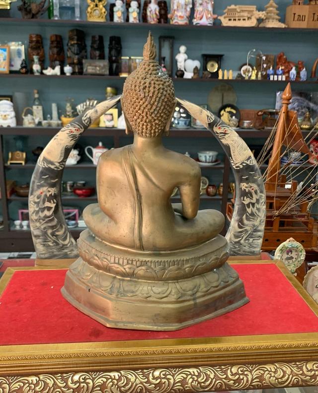 พระพุทธรูปบางสมาธิ องค์ใหญ่ เนื้อทองเหลือง 6