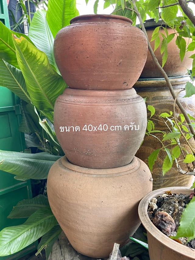 โอ่งดินแดงอยุธยา โอ่งแดงศิลปะอยุธยา โอ่งโบราณ ไซต์กลาง ขนาด40ซม 6