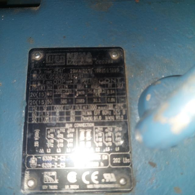 มอเตอร์ไฟฟ้า20hp.  380v. 6