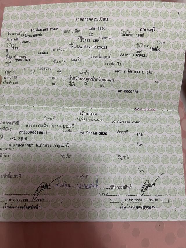 honda supercubมือสอง ปี2019 6